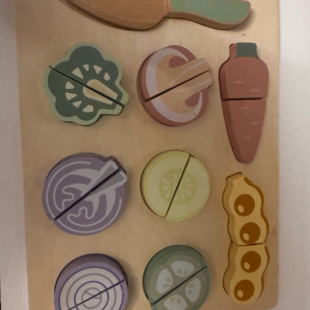 Wooden Play Food Set, cutting toddler toy